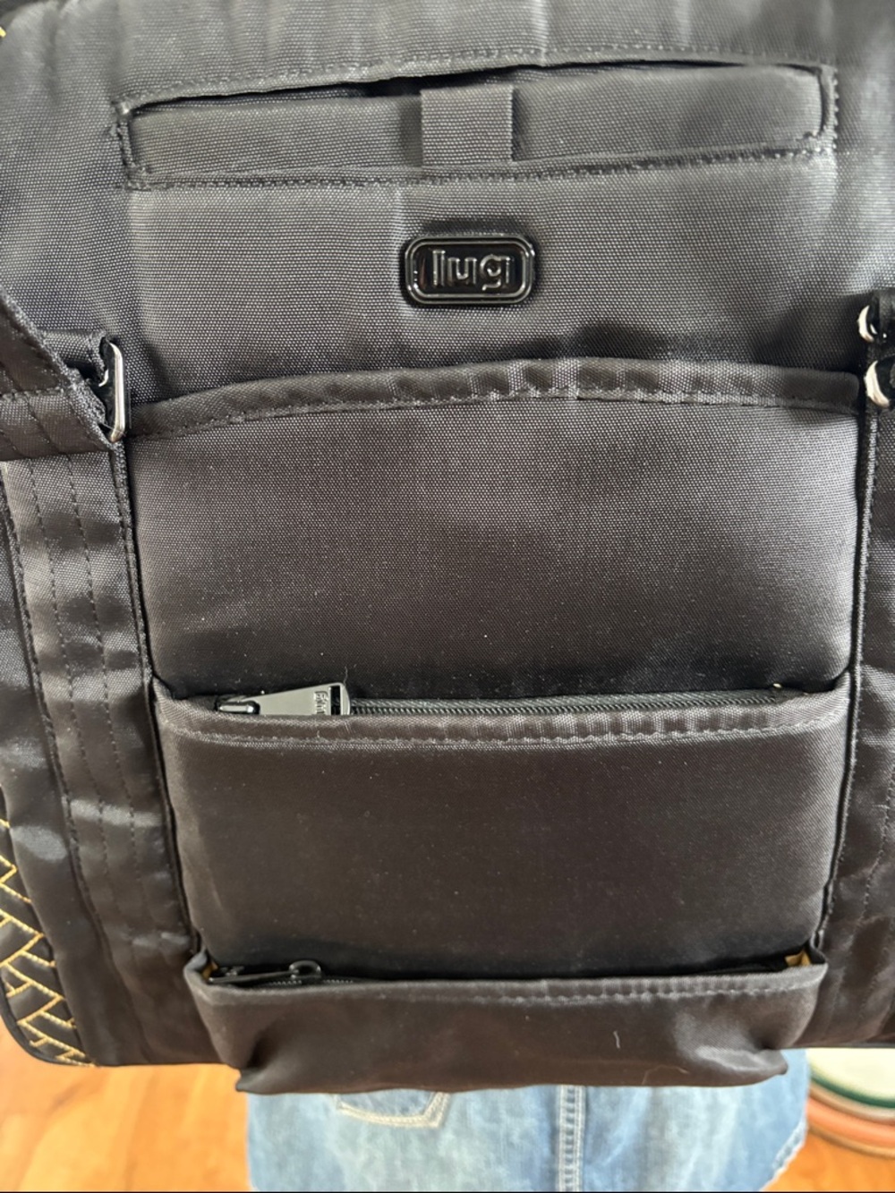 Lug Sprout travel bag/backpack. Black with yellow stitching. Like new. - Picture 2 of 12